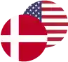Danish Krone/United States Dollar Logo